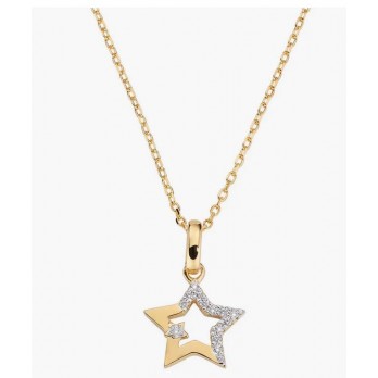Colar Estrela Prata Dourada CLSTSTGBZ