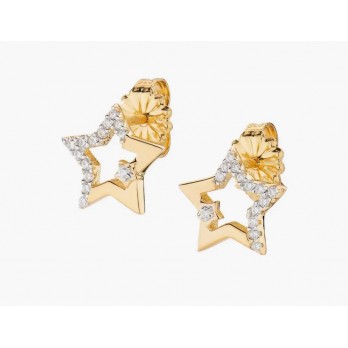 Brincos Estrela  Amen Jewelry  Prata Dourada ESTSTGBZ