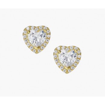 Brincos Coração Prata Dourada  Amen Jewelry ORTICGB