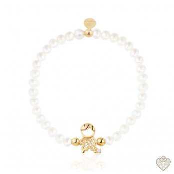 Pulseira Saudade Menino  Prata dourada