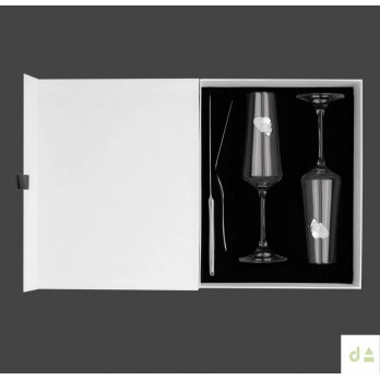 COPOS CRISTAL BOHEMIA 25ANOS COM PÁ E FACA DE BOLO PVD