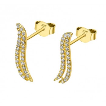 BRINCOS  COM ZIRCÓNIAS EM OURO 9K