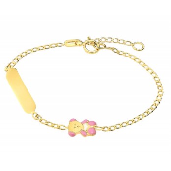 PULSEIRA COM URSO OURO 9K