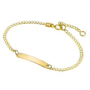 PULSEIRA BARBELA COM CHAPA OURO 9K