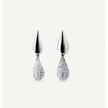 Brincos em cascata com zircônias