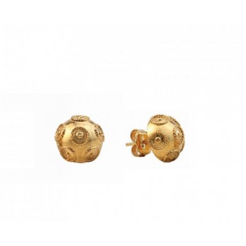 Brincos  Meia Bola de Viana ouro 19k