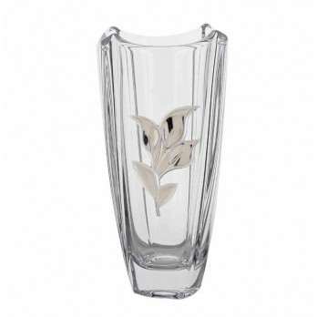 Jarra Dhome CRISTAL BOHEMIA COM FLOR  PVD PRATEADO