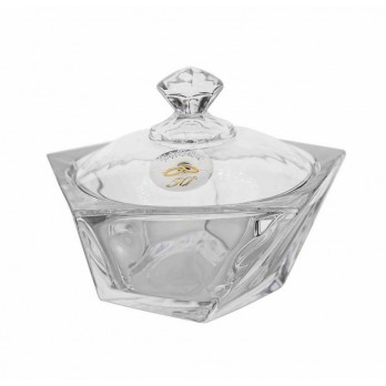 BOMBONEIRA VIDRO 50 ANOS  PVD/PRATEADO