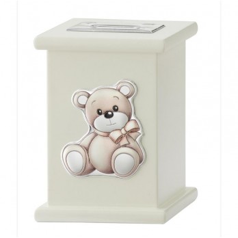 Mealheiro Dhome Ursinho com Musica  Pvd Prateado