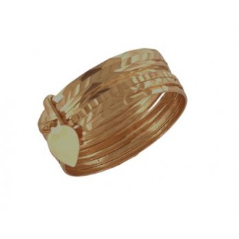 ALIANÇA 7 ESCRAVAS COM CORAÇÃO OURO 19K