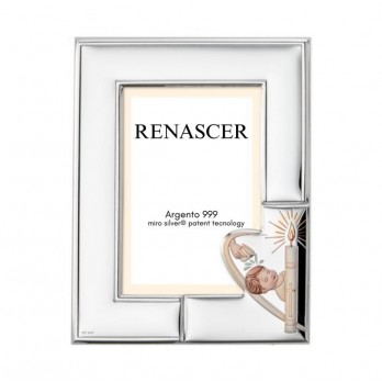 Moldura Batismo  PVD PRATEADO