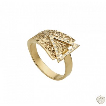 Anel Filigrana - Lenço Português Prata dourada