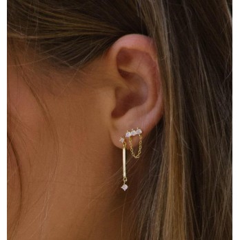 Brincos Prata Dourada Air MESH 7257004D