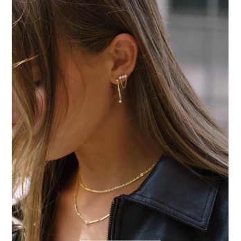 Brincos Prata Dourada Air MESH 7257004D