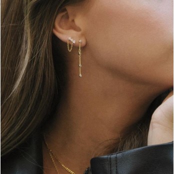 Brincos Prata Dourada  Garmi MESH 7257005D