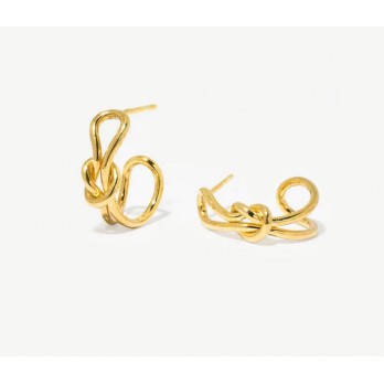 Brincos Prata Dourada Swirl MESH  8252004D