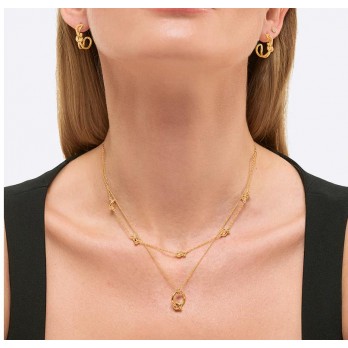 Brincos Prata Dourada Swirl MESH  8252004D