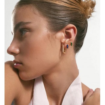 Argolas  Prata Dourada Ayla MESH ARG0020NC3