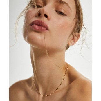 Colar Prata Dourada  Splash MESH COL0010C13