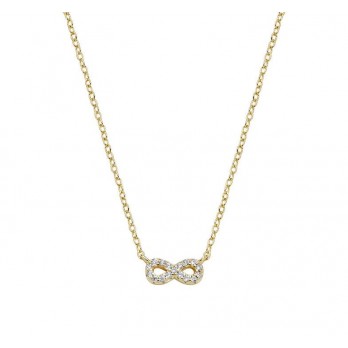 Colar  Infinito  Prata Dourada  Amen Jelewry CLINPGBZ3