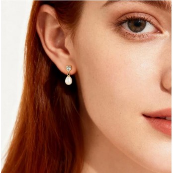 BRINCOS  Coração e pérolas Prata Amen Jewelry ORCUPEGBBZ3