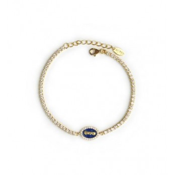 Pulseira Riviera Prata Dourada  Amen Jewelry BTMISMGBLZ16F