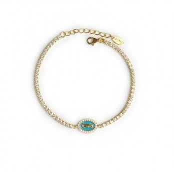 Pulseira Riviera Prata Dourada  Amen Jewelry BTMISMGBZ16F