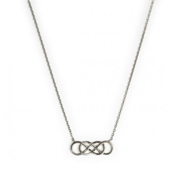 Colar Infinito Duplo  Prata  Amen Jewelry CL2ING
