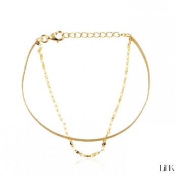 PULSEIRA LINK PRATA DOURADA