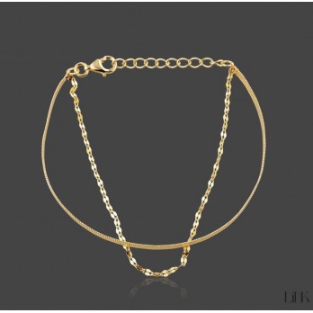 PULSEIRA LINK PRATA DOURADA