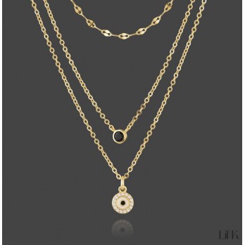 Colar Duplo link Prata Dourada