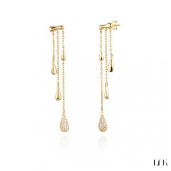 Brincos Link Prata Dourada