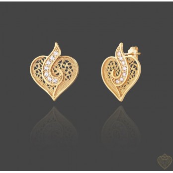 Brincos Filigrana Saudade Prata dourada