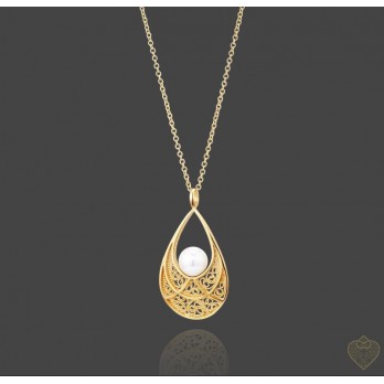 Colar Filigrana Saudade  PRATA DOURADA