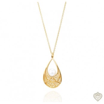 Colar Filigrana Saudade  PRATA DOURADA