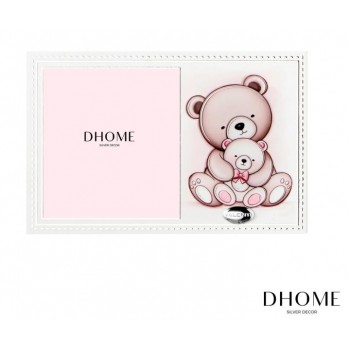 Moldura Criança Urso PVD PRATEADO