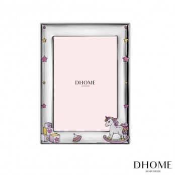 Moldura Criança Urso PVD PRATEADO