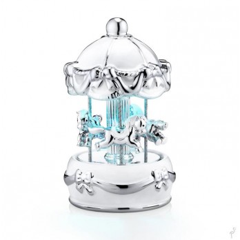 Carrossel Musical Dhome Cavalinhos C/ LUZ PVD PRATEADO