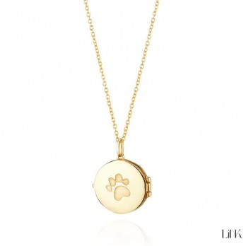 COLAR LINK  RELICÁRIO  DE ABRIR  PRATA DOURADA