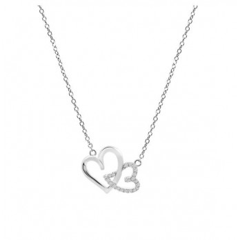 COLAR CORAÇÃO  DUPLO PRATA LOTUS LP3581-1/1