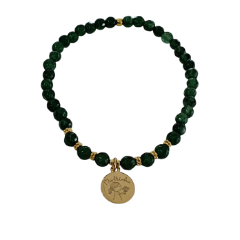 Pulseira em Prata Dourada com Pedras Ágata  Para Madrinhas