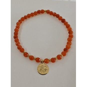 Pulseira em Prata Dourada com Pedras Ágata  Para Madrinhas