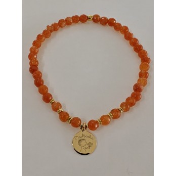 Pulseira em Prata Dourada com Pedras Ágata  Para Madrinhas