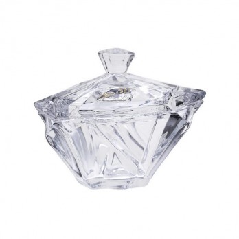 BOMBONEIRA CRISTAL BOHEMIA 50 ANOS   PVD/PRATEADO