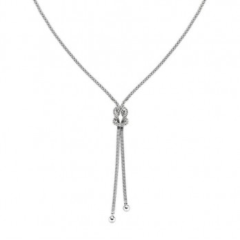 Colar de nó de amor  Prata Dourada  Amen Jewelry CLNOMBB