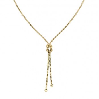 Colar de nó de amor  Prata Dourada  Amen Jewelry CLNOMGG