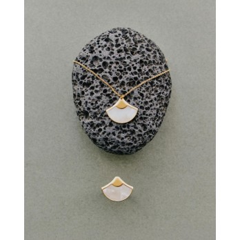 Colar Madre Pérola Vitoria Cruz Prata Dourada  A5403-29DG