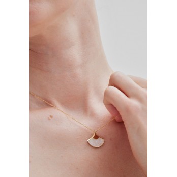 Colar Madre Pérola Vitoria Cruz Prata Dourada  A5403-29DG