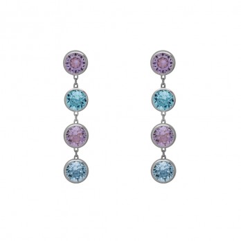 Brincos Crystals swarovski®  VictoriaCruz Prata A5261-MHT