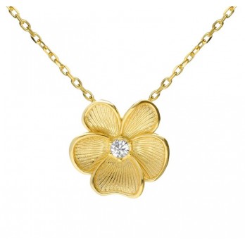 Colar Flor Crystals swarovski® VictoriaCruz Prata A5781-07DG